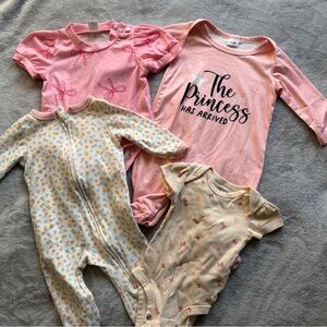 Pink and Cream Baby Onesies